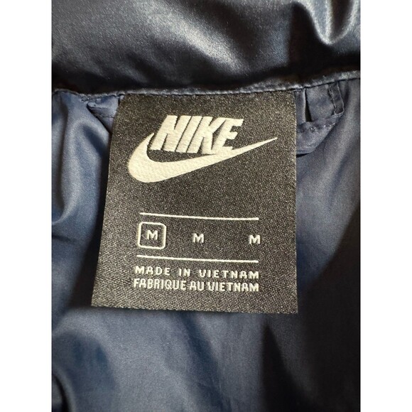 Nike Bubble Puffer Nylon Jacket Coat Heavy Green White Blue Nylon Medium Men - Picture 4 of 11